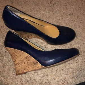 Navy blue Nine West Wedges